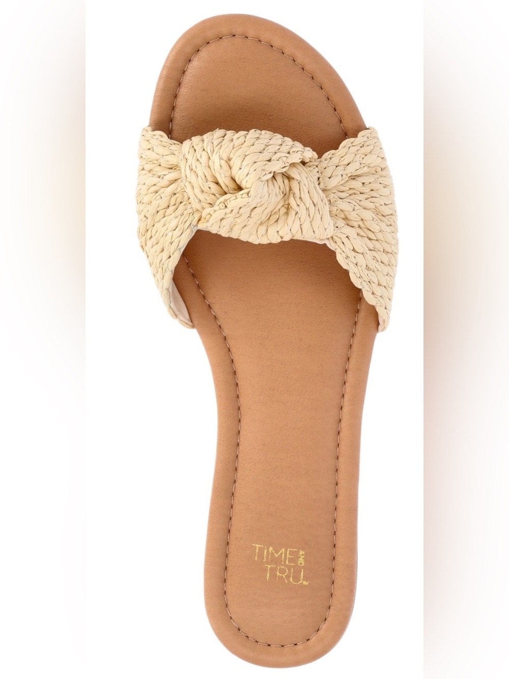 * NWT Sz 6 Time and Tru Women's Knot Slide Sandals *raffia* - Picture 9 of 12